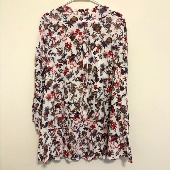 2/$30 Umgee - Multicolor Floral Long Sleeve Tunic Blouse Top - Picture 8 of 8